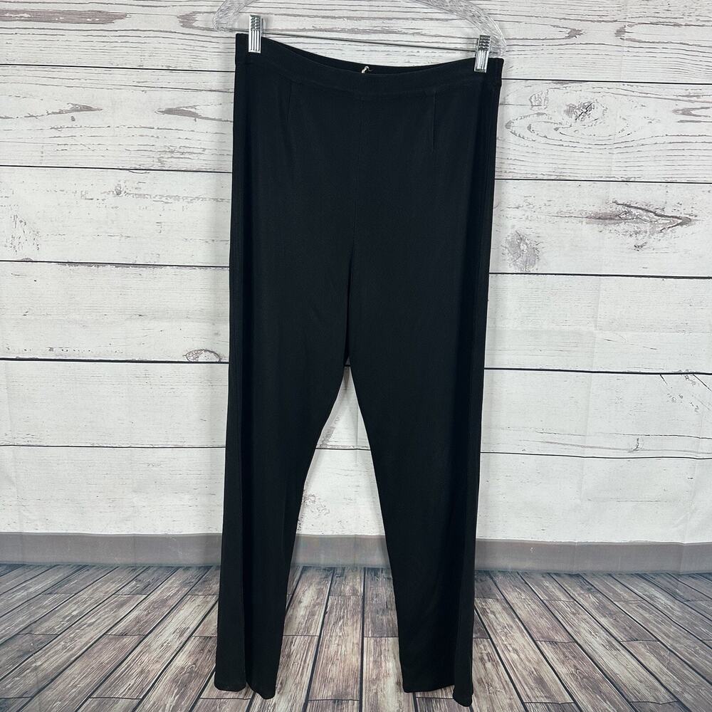 Exclusively Misook Pants Womens Medium Black Career Office Slinky‎ Knit Ankle